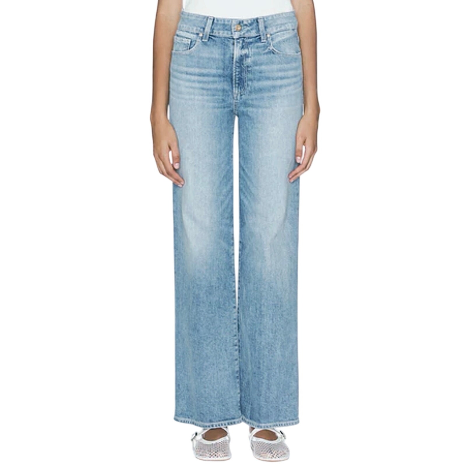 Paige Women’s Sasha Wide Leg Jean On La Rambla Lightwash Size 25